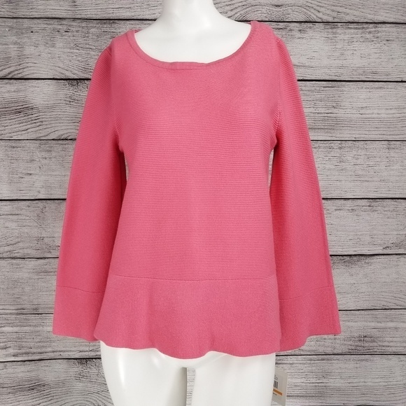 NEW Ellen Tracy S Ribbed Knit Pullover Sweater in Pink - Picture 1 of 8